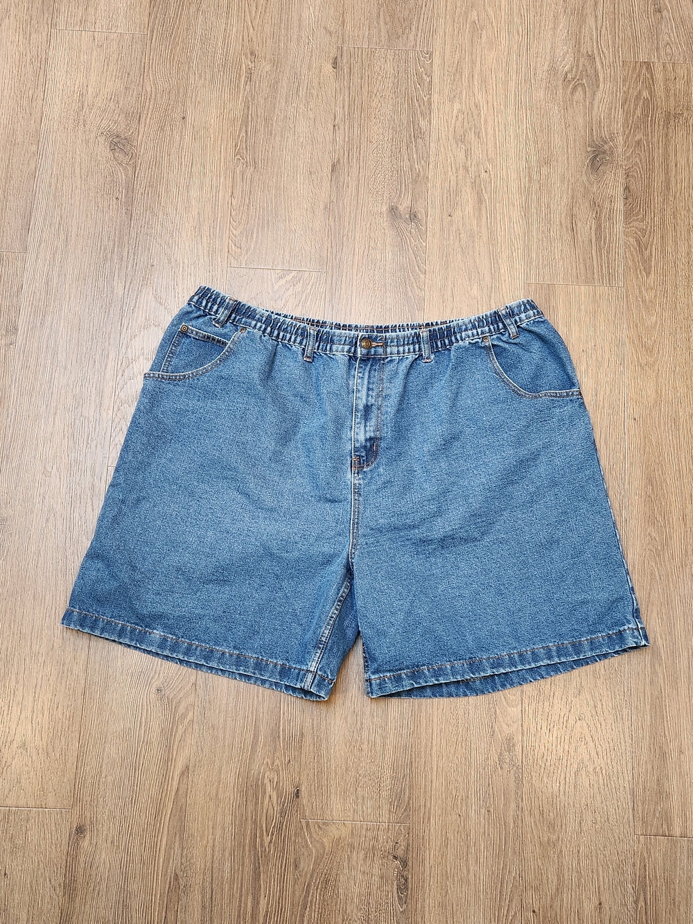 Casual Joe Blue Denim Jean Shorts Men's Size 50 Elastic Waist Comfort Fit